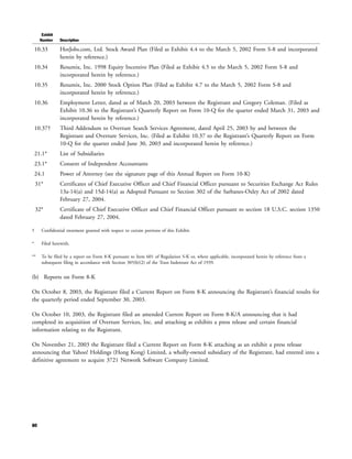 yahoo annual reports 2003