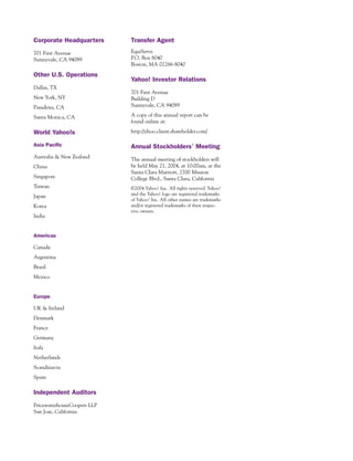 yahoo annual reports 2003