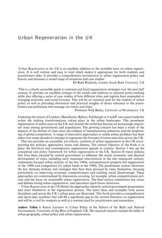 Urban Regeneration In The Uk Andrew Tallon | PDF