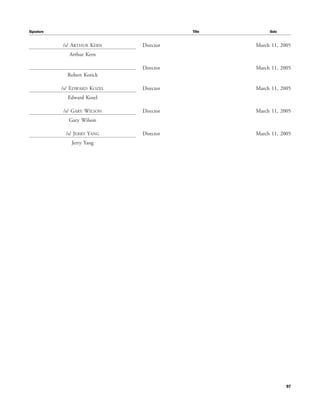 yahoo annual reports 2004