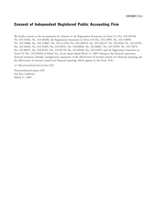 yahoo annual reports 2004