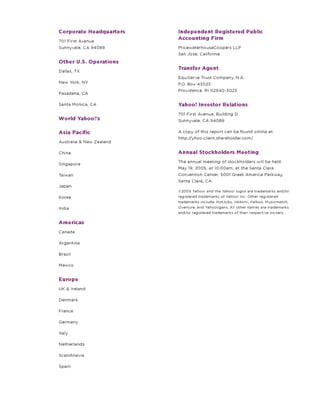 yahoo annual reports 2004