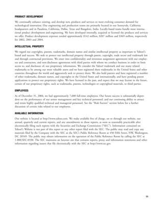 yahoo annual reports 2004