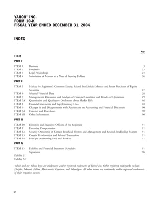 yahoo annual reports 2004