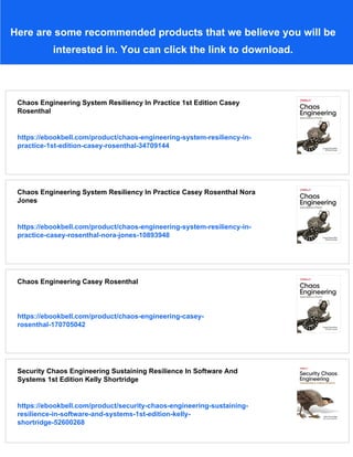 Chaos Engineering Site Reliability Through Controlled Disruption 1st ...