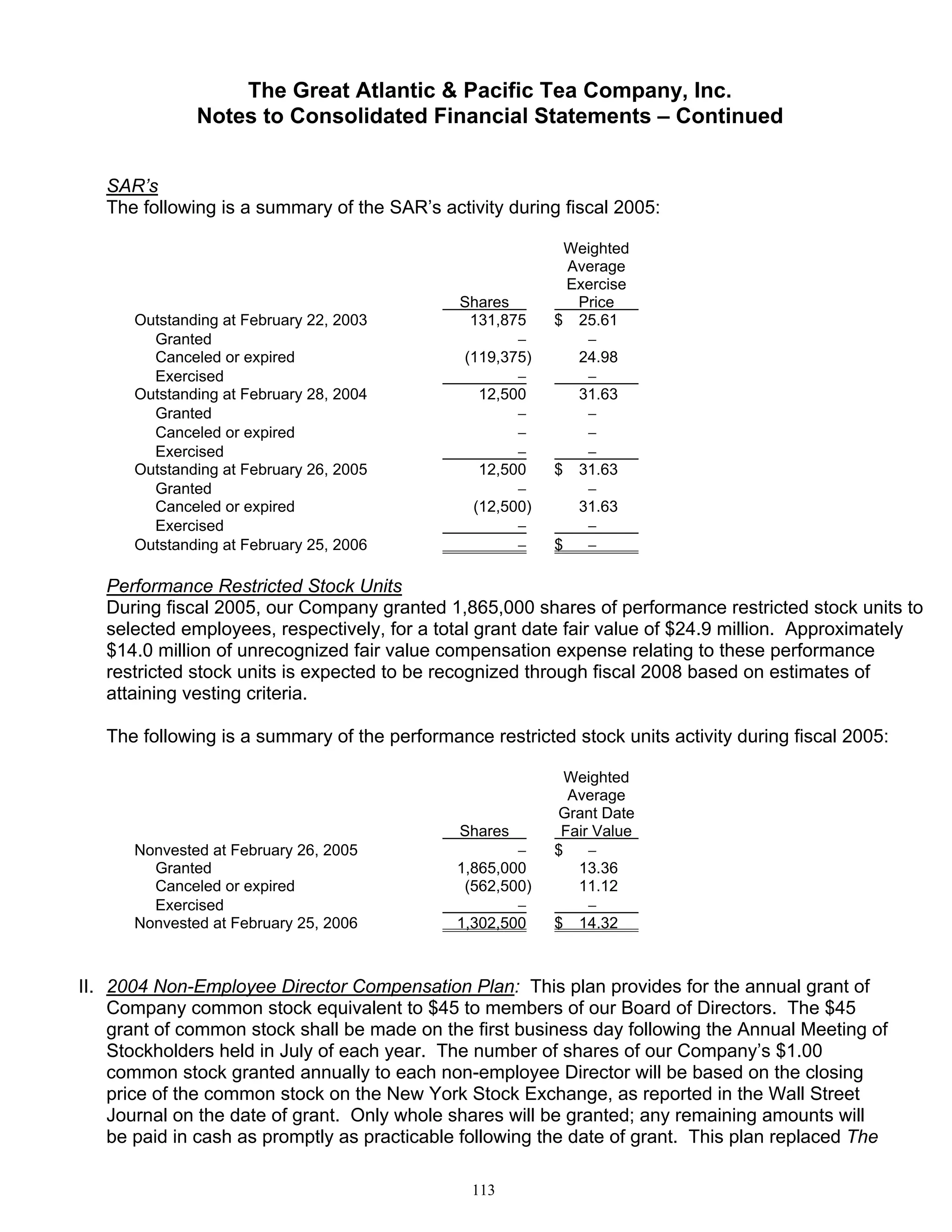 great atlantic & pacific tea Annual_Report_2005