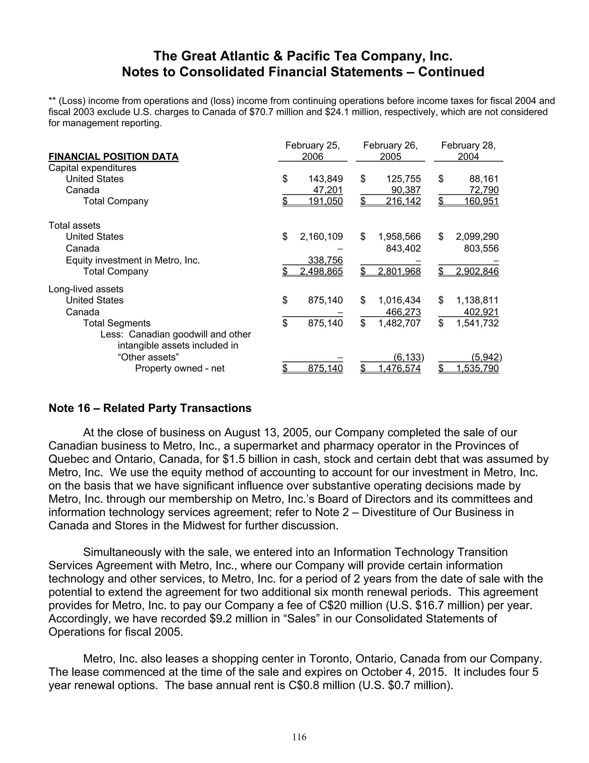 great atlantic & pacific tea Annual_Report_2005