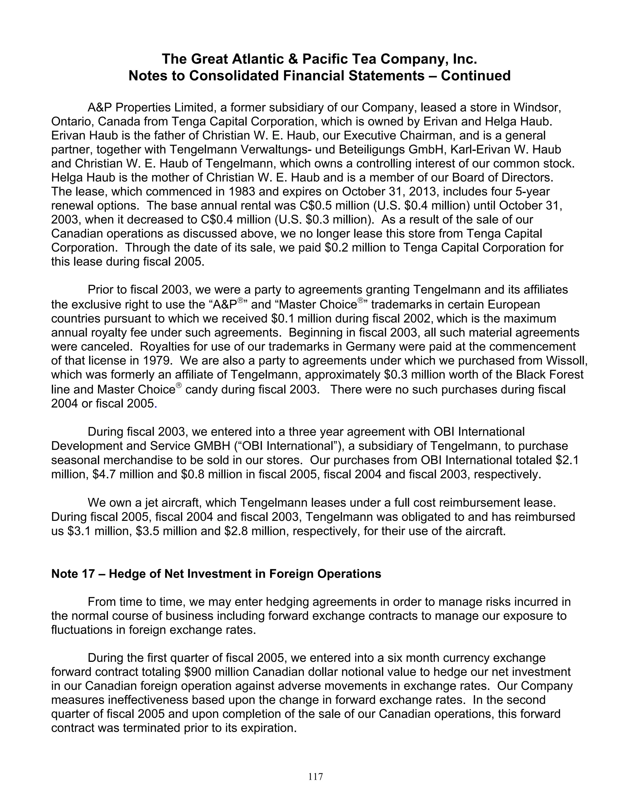 great atlantic & pacific tea Annual_Report_2005