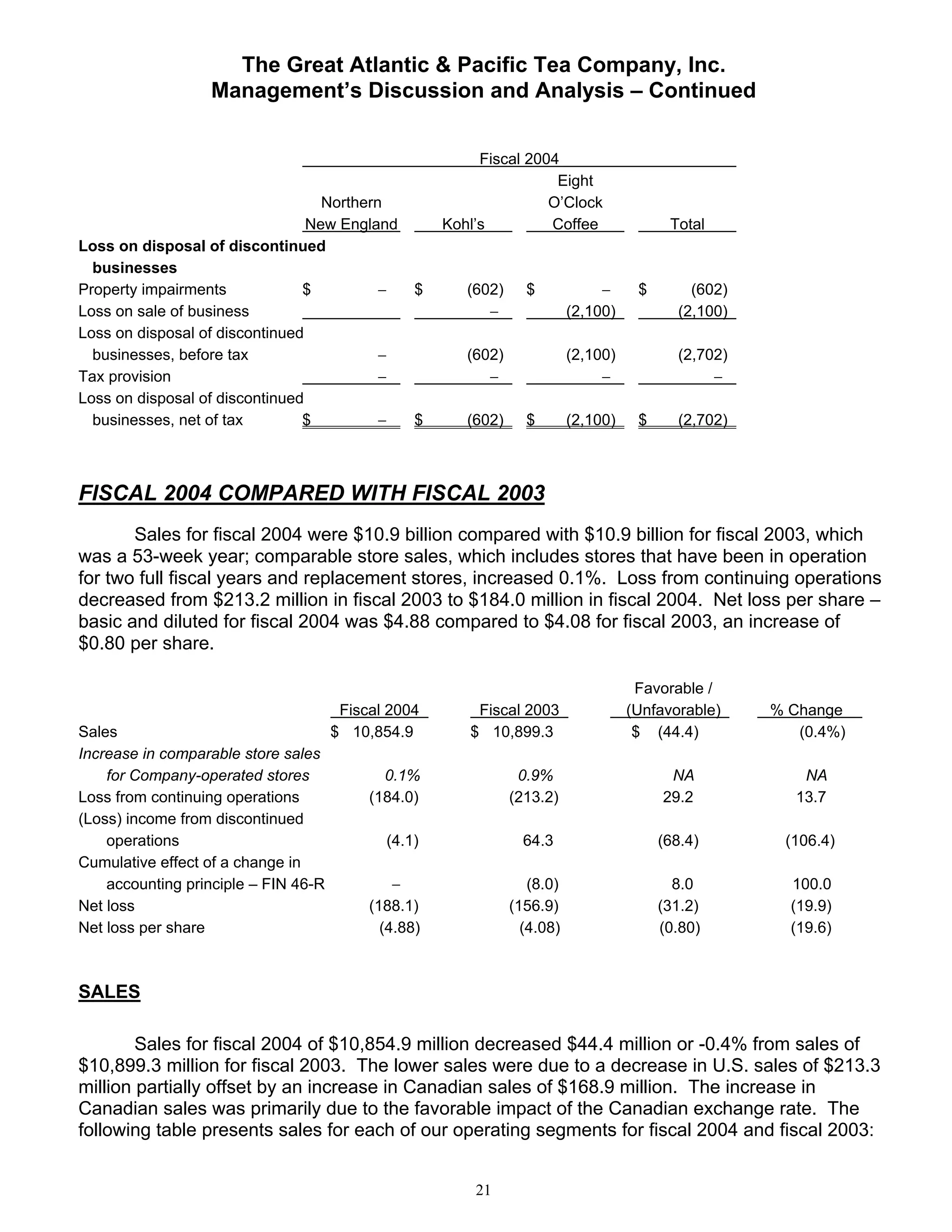 great atlantic & pacific tea Annual_Report_2005