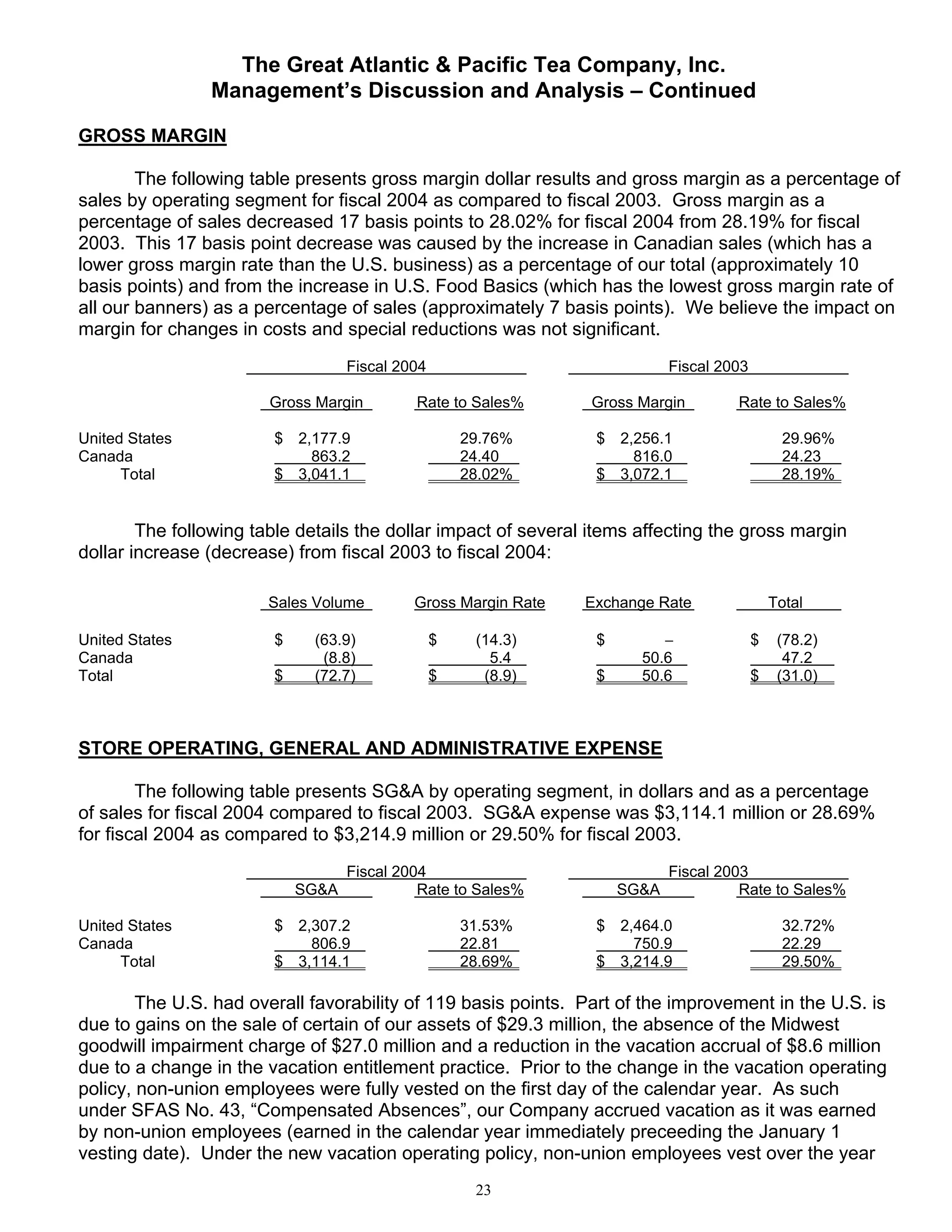 great atlantic & pacific tea Annual_Report_2005