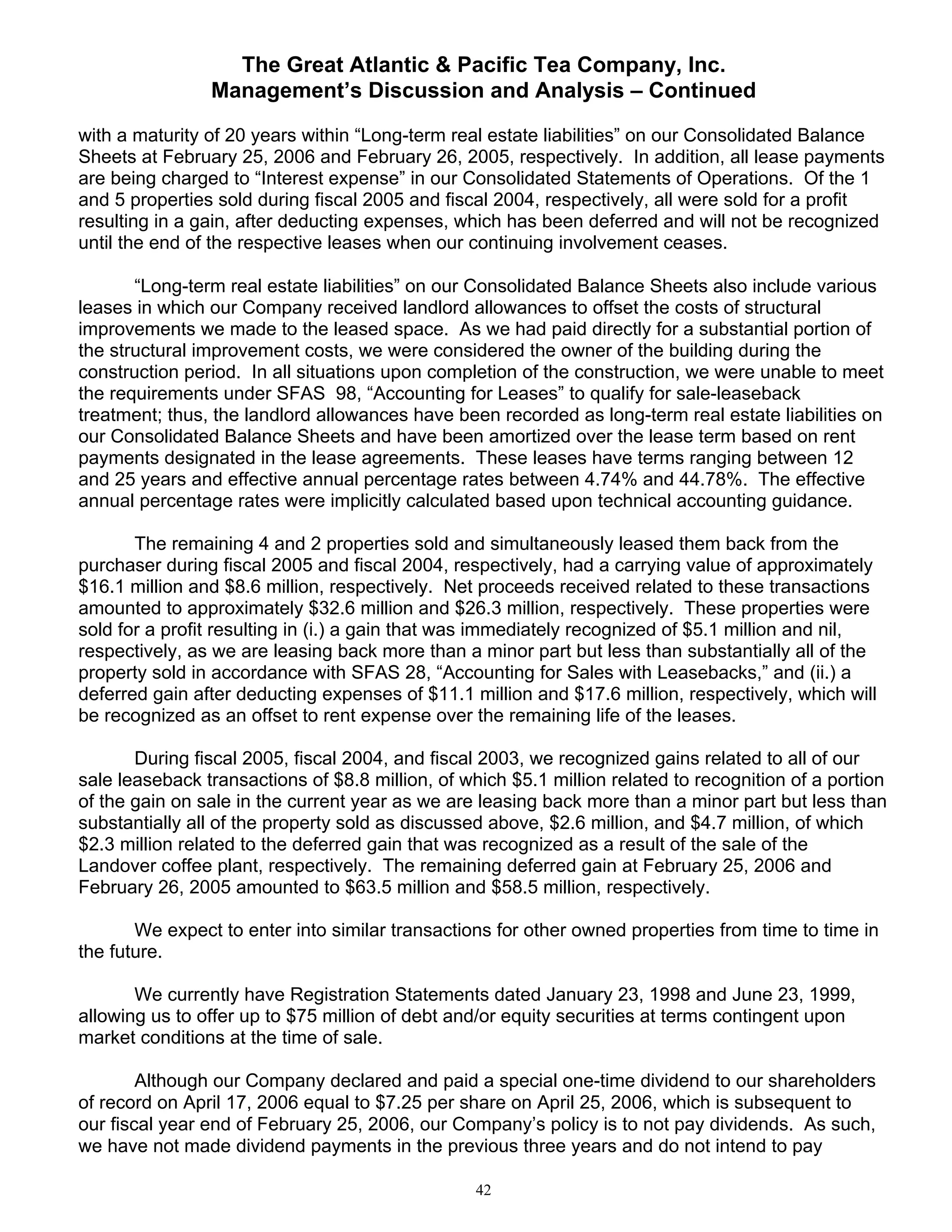 great atlantic & pacific tea Annual_Report_2005