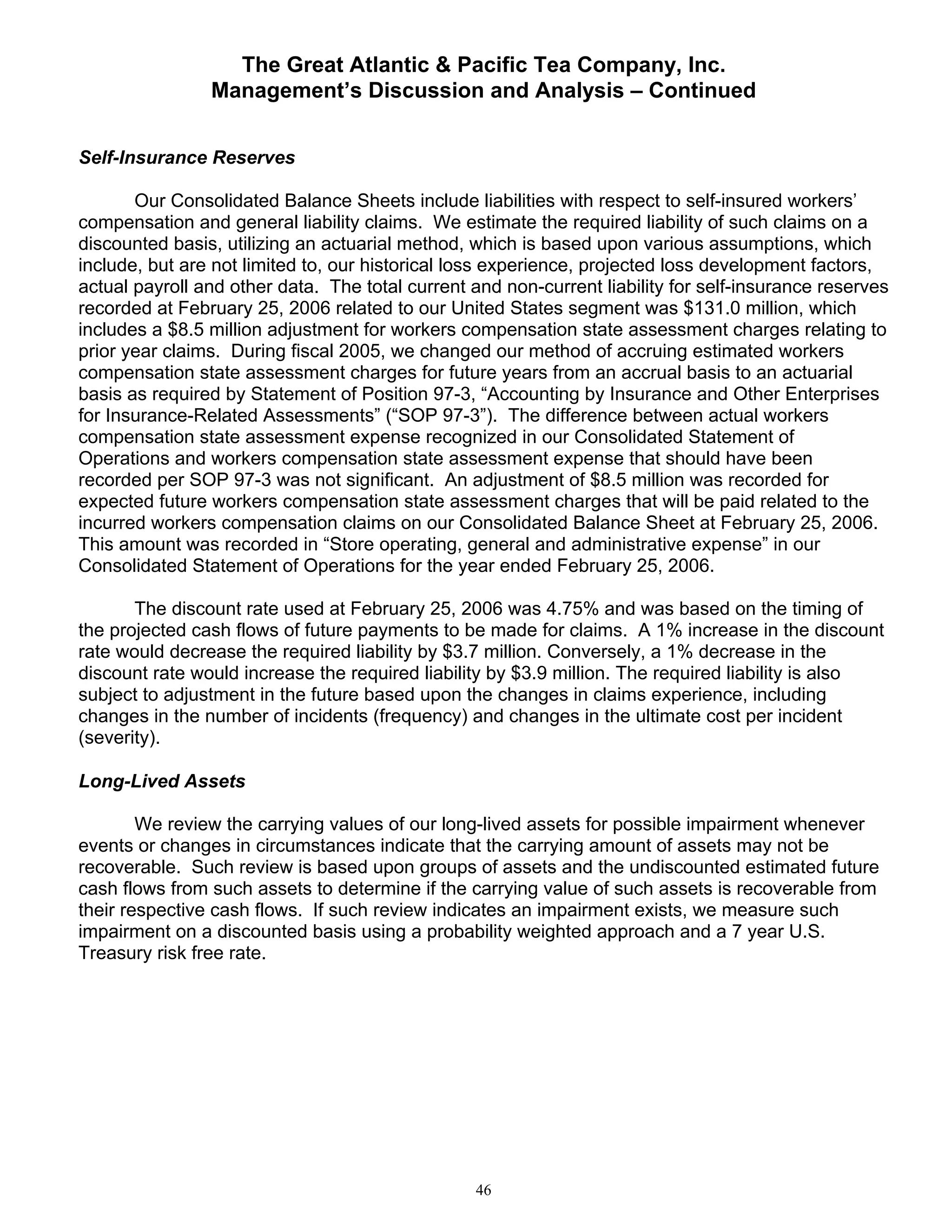 great atlantic & pacific tea Annual_Report_2005