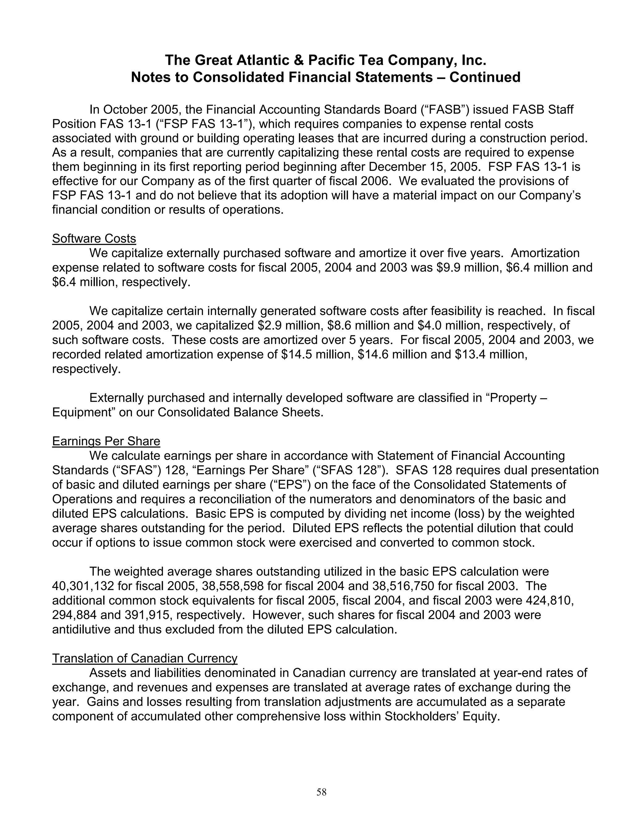 great atlantic & pacific tea Annual_Report_2005