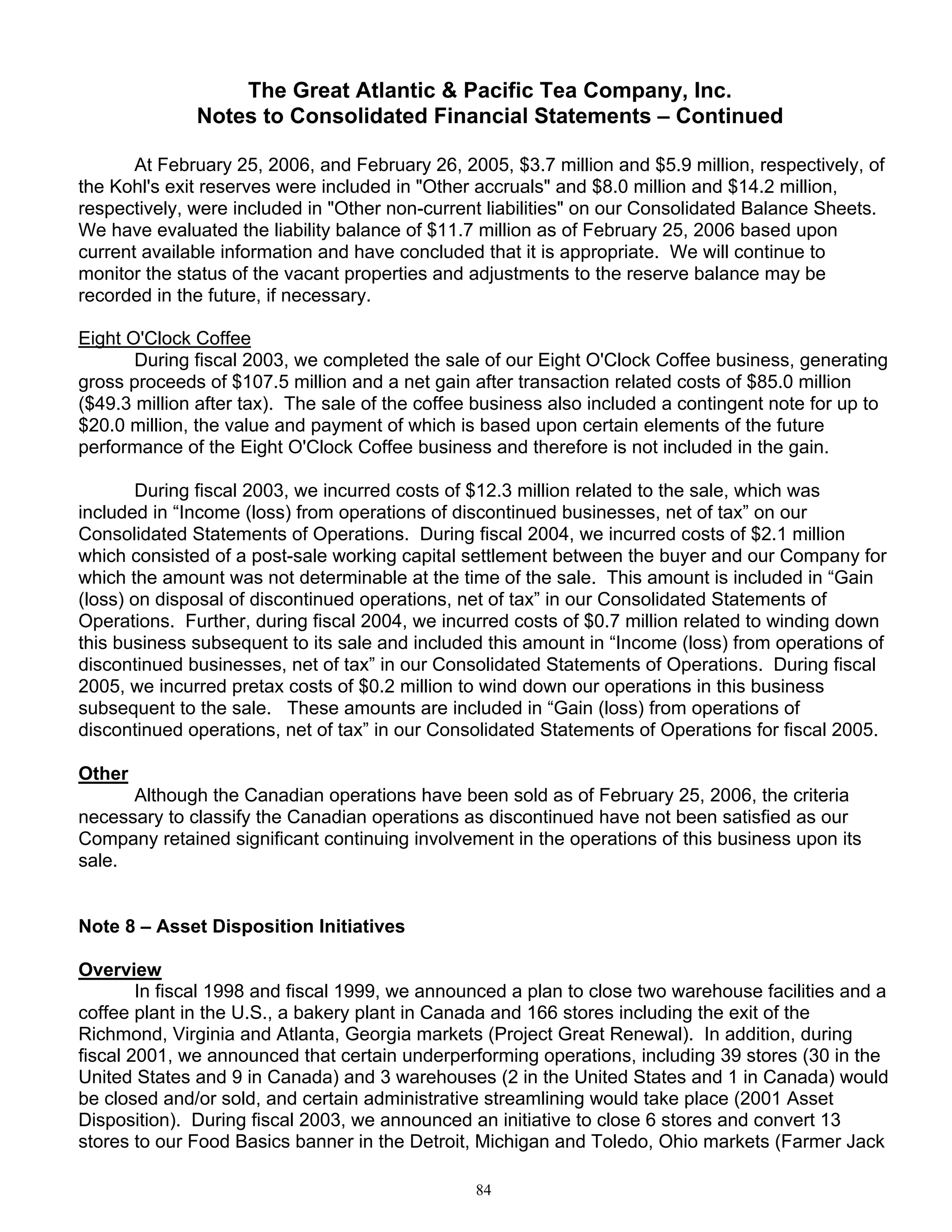 great atlantic & pacific tea Annual_Report_2005