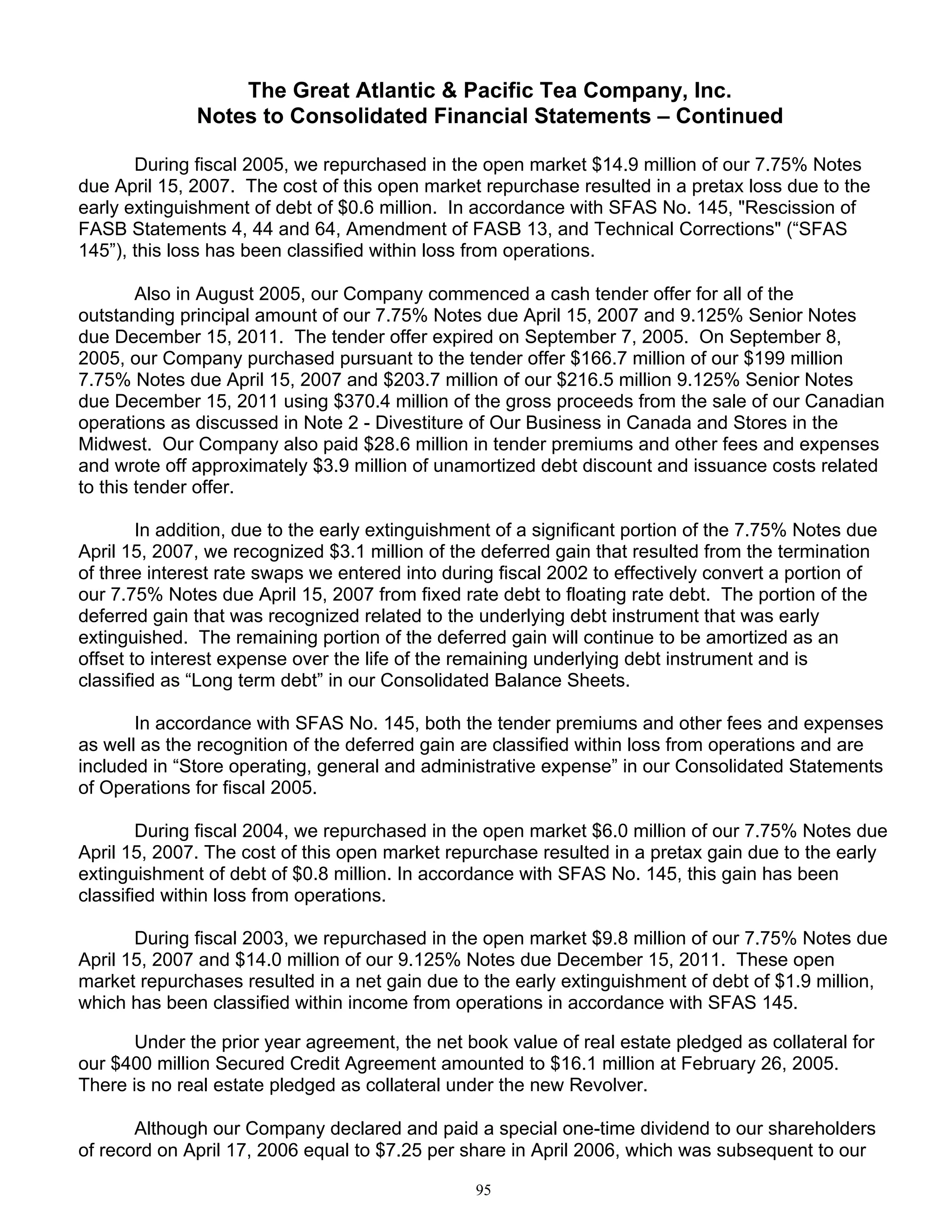 great atlantic & pacific tea Annual_Report_2005