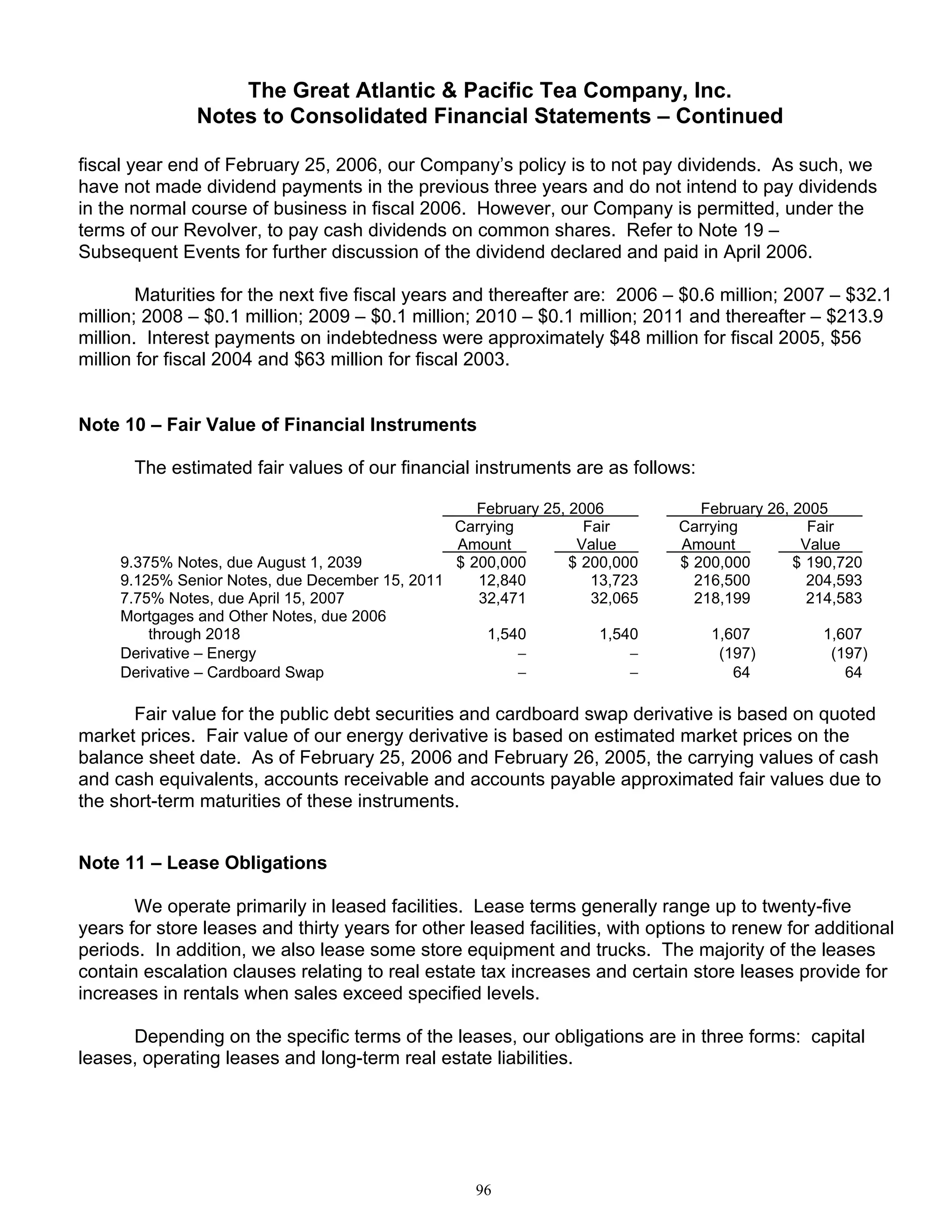 great atlantic & pacific tea Annual_Report_2005