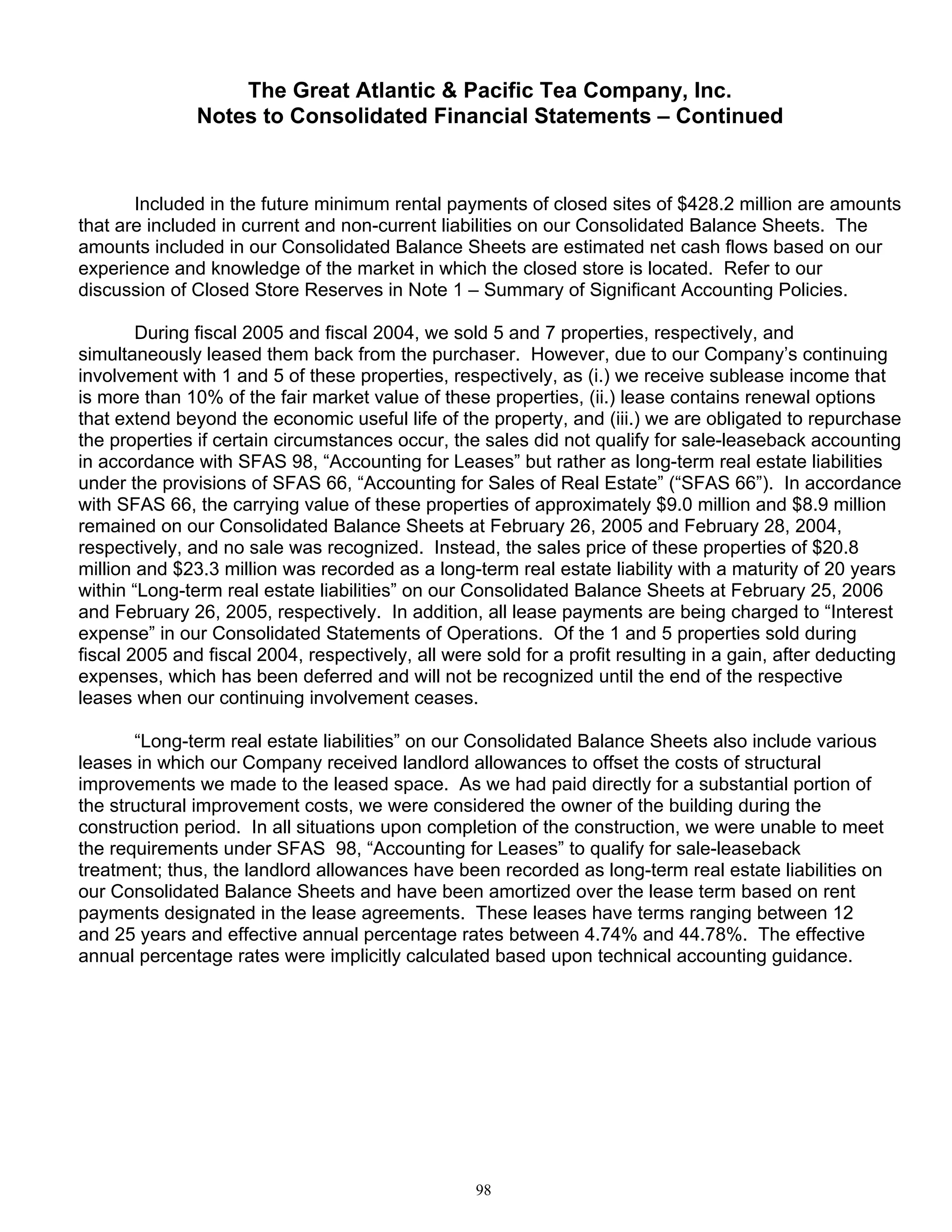 great atlantic & pacific tea Annual_Report_2005