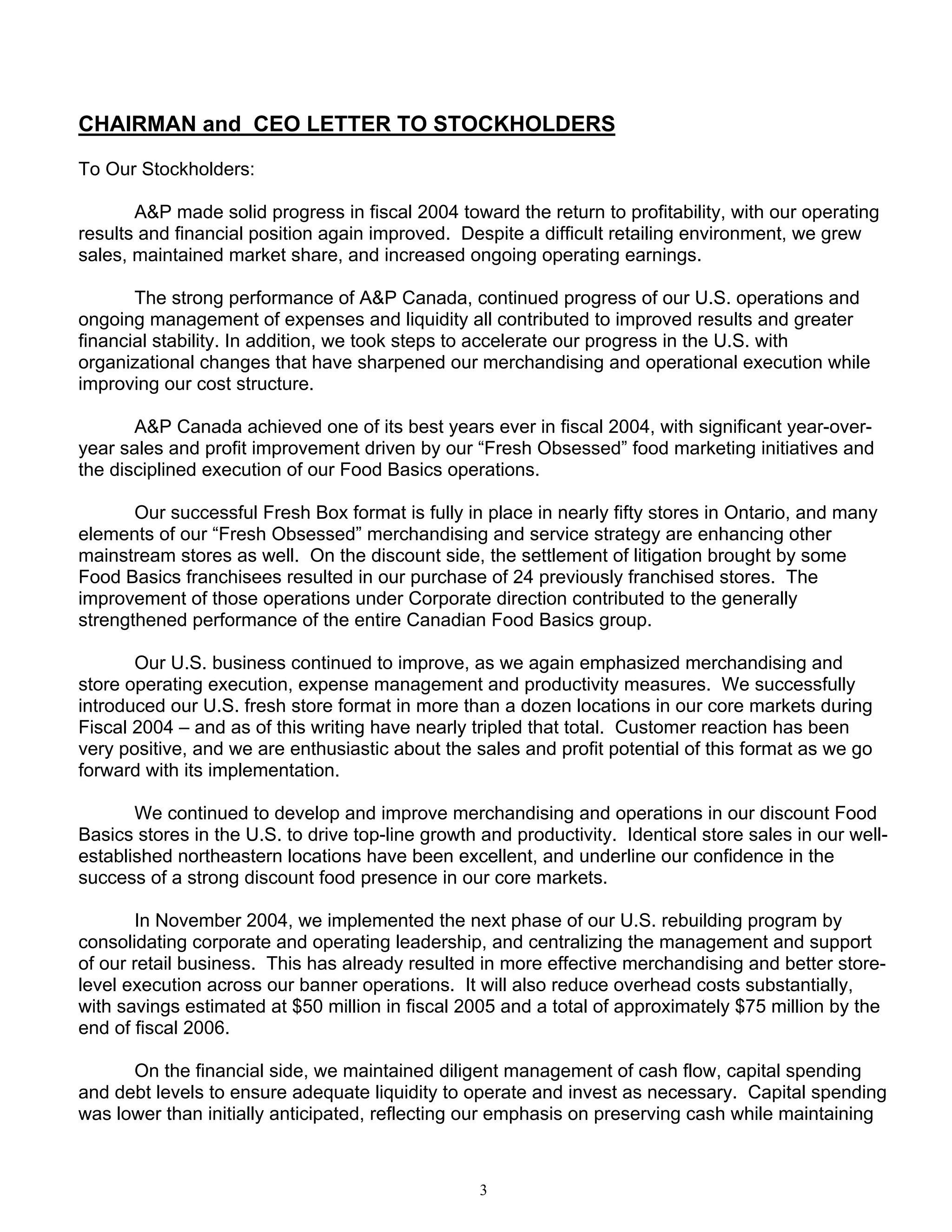 great atlantic & pacific tea Annual_Report_2004