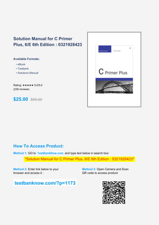 Comprehensive Solution Manual for C Primer Plus 6th Edition with ...