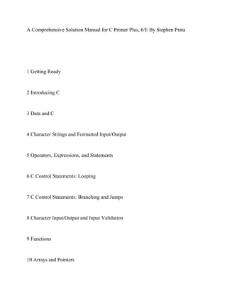 Comprehensive Solution Manual for C Primer Plus 6th Edition with ...