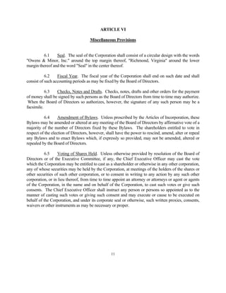 owens & minor bylaws2