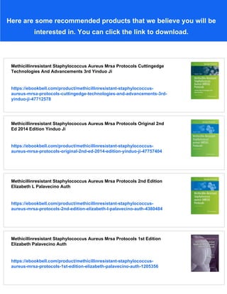 Methicillinresistant Staphylococcus Aureus Mrsa Protocols 1st Edition ...