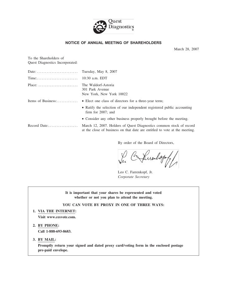 quest diagnostics 4_24final2007proxy