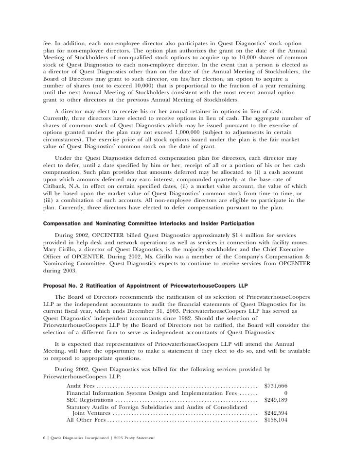 Quest Diagnostics Proxy29mar03