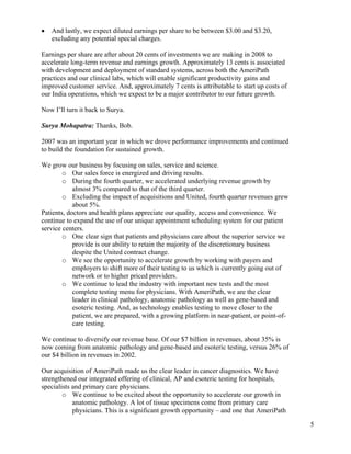 quest diagnostics 4Q07Call_Script