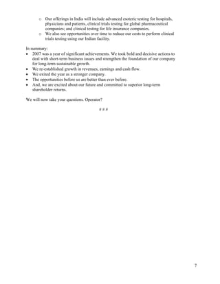 quest diagnostics 4Q07Call_Script