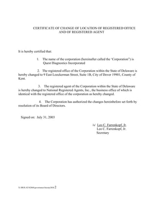 quest diagnostics Incorp | PDF