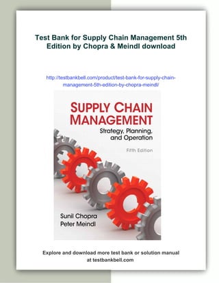 Test Bank for Supply Chain Management 5th Edition by Chopra & Meindl | PDF