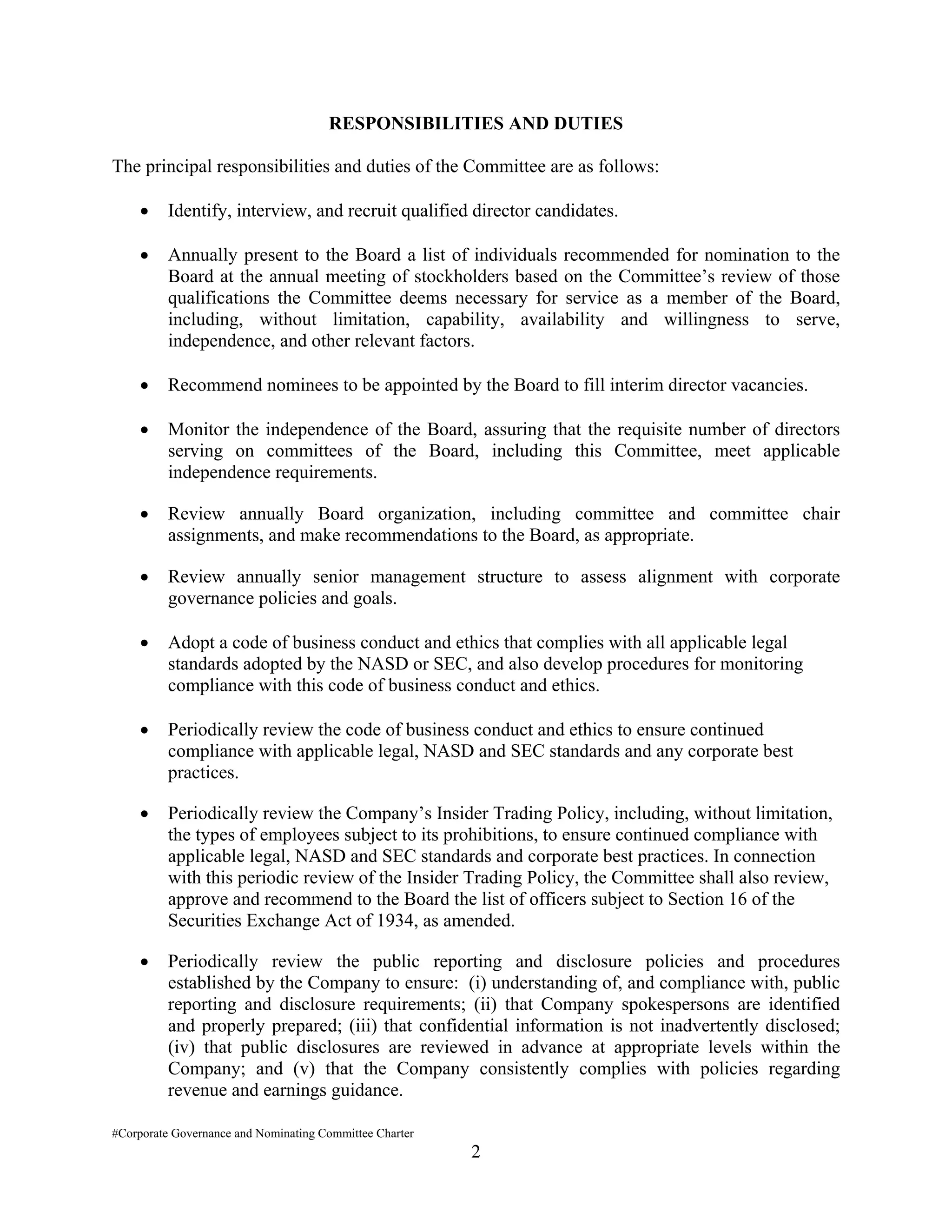 pantry nominatingCharter