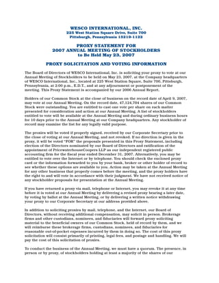 WESCO_2007Proxy
