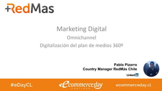 Marketing Digital
Omnichannel
Digitalización del plan de medios 360º
Pablo Pizarro
Country Manager RedMás Chile
 