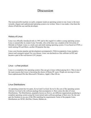 A report on Linux | PDF