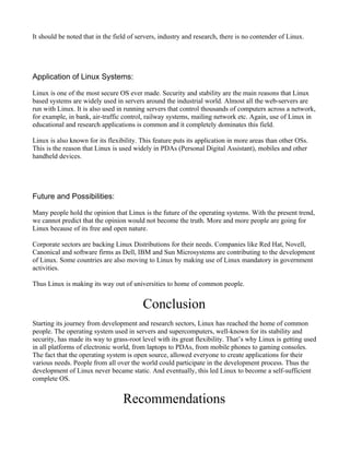 A report on Linux | PDF