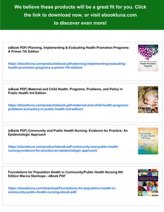 (eBook PDF) Evaluating Public and Community Health Programs 2nd Edition ...