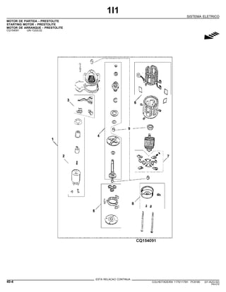 1I1
SISTEMA ELETRICO
MOTOR DE PARTIDA - PRESTOLITE
STARTING MOTOR - PRESTOLITE
MOTOR DE ARRANQUE - PRESTOLITE
CQ154091 -UN-13JUL02
g
ESTA RELACAO CONTINUA
40-4 COLHEITADEIRA 1175/1175H PC9185 (01-AUG-02)
PN=210
 