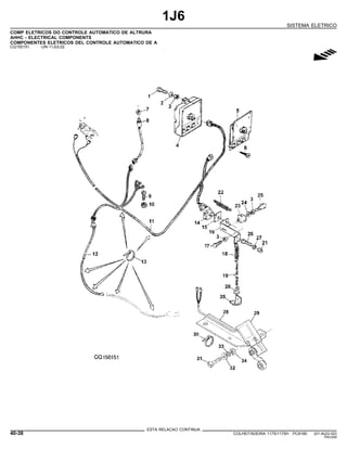 1J6
SISTEMA ELETRICO
COMP ELETRICOS DO CONTROLE AUTOMATICO DE ALTRURA
AHHC - ELECTRICAL COMPONENTS
COMPONENTES ELETRICOS DEL CONTROLE AUTOMATICO DE A
CQ150151 -UN-11JUL02
g
ESTA RELACAO CONTINUA
40-38 COLHEITADEIRA 1175/1175H PC9185 (01-AUG-02)
PN=244
 