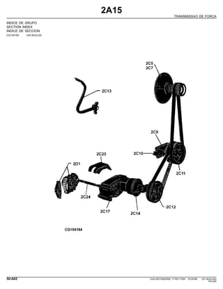 2A15
TRANSMISSAO DE FORCA
INDICE DE GRUPO
SECTION INDEX
INDICE DE SECCION
CQ154183 -UN-30JUL02
50-A02 COLHEITADEIRA 1175/1175H PC9185 (01-AUG-02)
PN=254
 