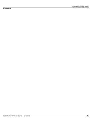 TRANSMISSAO DE FORCA
MEMORANDA
COLHEITADEIRA 1175/1175H PC9185 (01-AUG-02) 50-1
PN=257
 