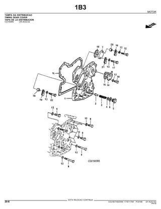 1B3
MOTOR
TAMPA DA DISTRIBUICAO
TIMING GEAR COVER
TAPA DE LA DISTRIBUCION
CQ150065 -UN-26JUL02
g
ESTA RELACAO CONTINUA
20-8 COLHEITADEIRA 1175/1175H PC9185 (01-AUG-02)
PN=28
 