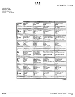 1A3
COLHEITADEIRA 1175/1175H
INDICE GERAL
PRIMARY INDEX
INDICE GENERAL
CQ151925 -UN-06NOV01
10-A02 COLHEITADEIRA 1175/1175H PC9185 (01-AUG-02)
PN=2
 