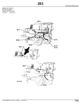 2E3
SISTEMA HIDRAULICO
INDICE DE GRUPO
SECTION INDEX
INDICE DE SECCION
CQ154189 -UN-30JUL02
COLHEITADEIRA 1175/1175H PC9185 (01-AUG-02) 70-A03
PN=339
 
