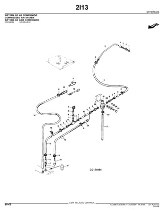 2I13
DIVERSOS
SISTEMA DE AR COMPRIMIDO
COMPRESSED AIR SYSTEM
SISTEMA DE AIRE COMPRIMIDO
CQ154084 -UN-26JUL02
g
ESTA RELACAO CONTINUA
80-42 COLHEITADEIRA 1175/1175H PC9185 (01-AUG-02)
PN=456
 