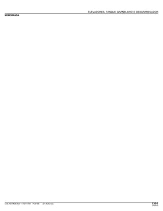 ELEVADORES, TANQUE GRANELEIRO E DESCARREGADOR
MEMORANDA
COLHEITADEIRA 1175/1175H PC9185 (01-AUG-02) 130-1
PN=615
 