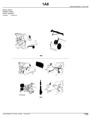 1A8
COLHEITADEIRA 1175/1175H
INDICE GERAL
PRIMARY INDEX
INDICE GENERAL
CQ150530 -UN-26JUL02
COLHEITADEIRA 1175/1175H PC9185 (01-AUG-02) 10-A07
PN=7
 