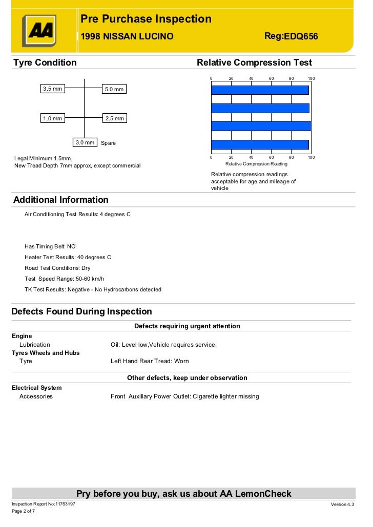 Aa pre purchase inspection