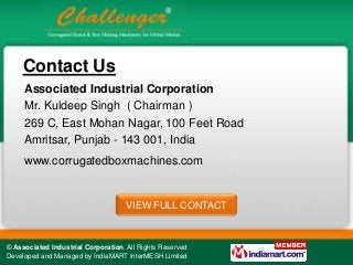 Industrial Machines by Associated Industrial Corporation Amritsar